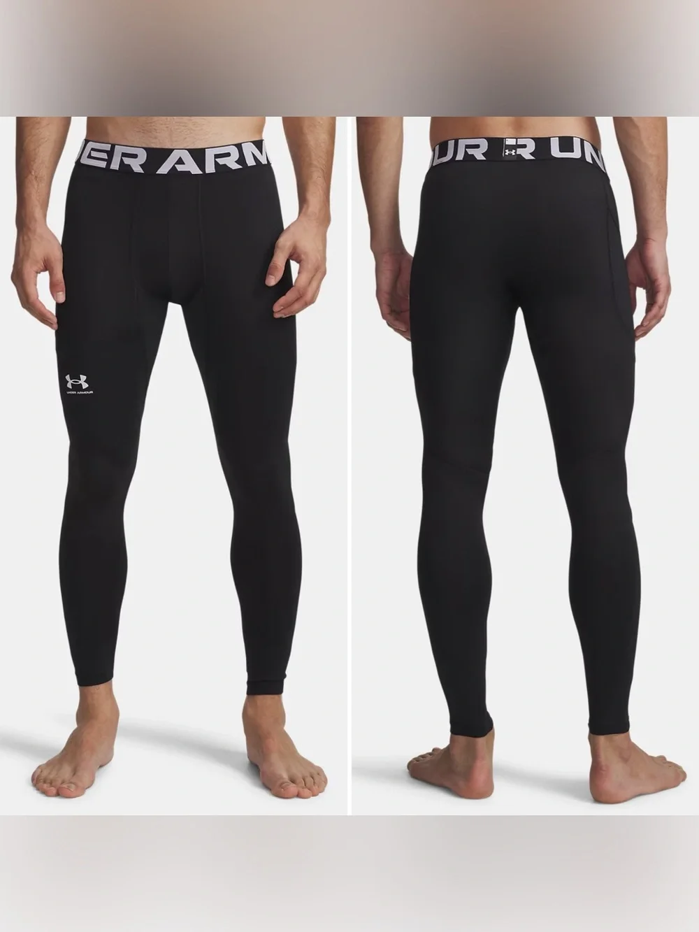 Under Armour Coldgear leggings men small black compression base layer pocket